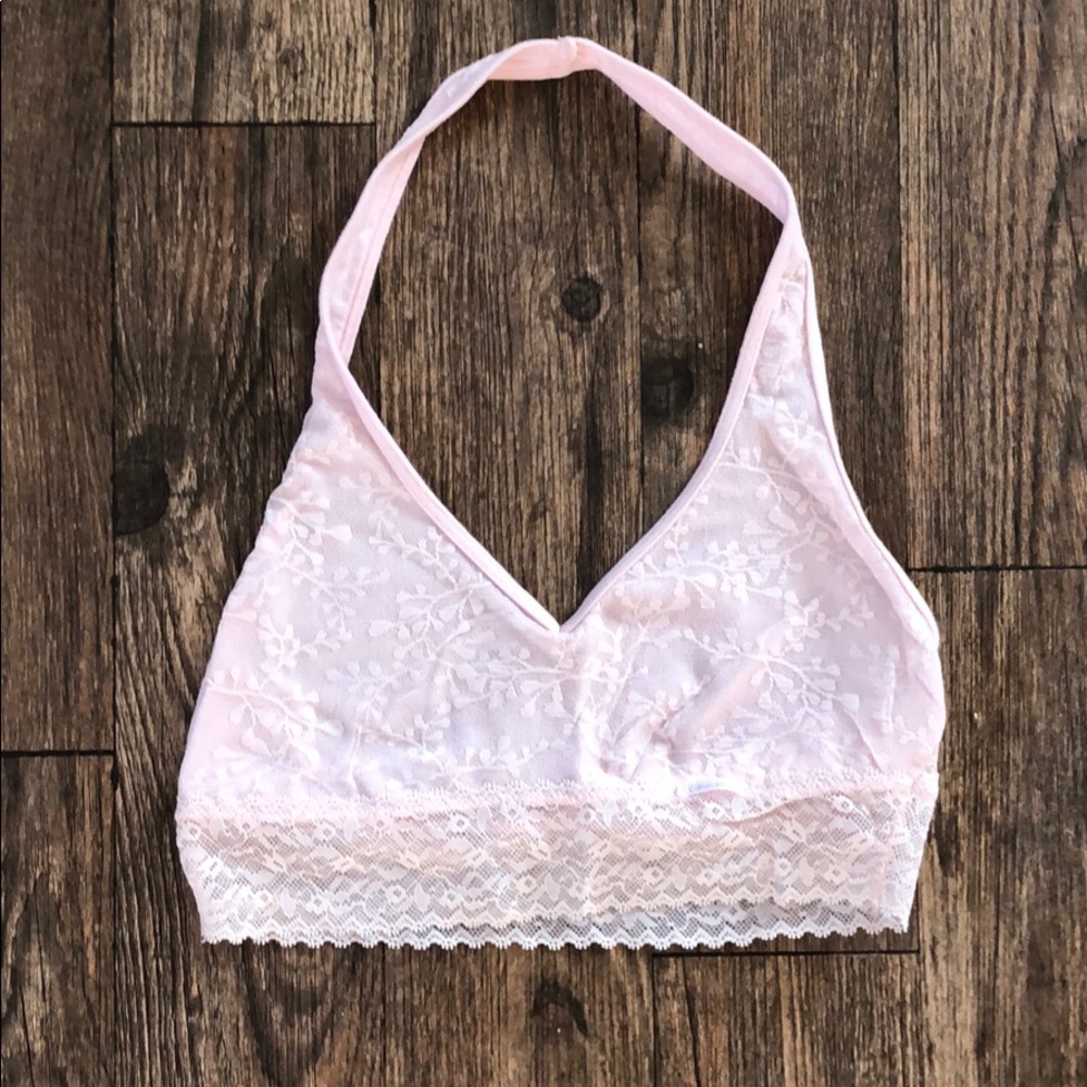 Calvin Klein Pink lace halter bralette